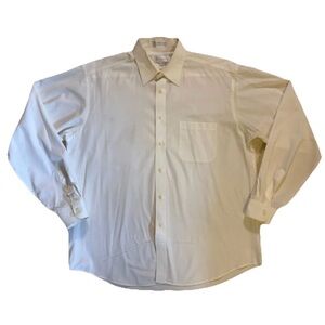 Marquis Long Sleeve White Dress Shirt Branded Collar 16.5 36-37